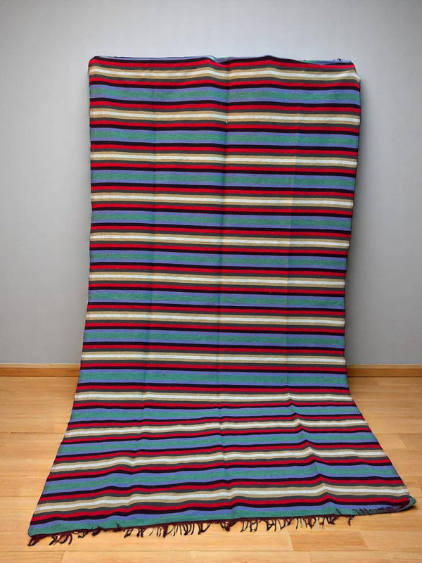Handwoven Moroccan Cotton Throw (9.4 x 5.4 ft)