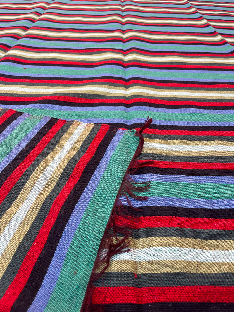 Handwoven Moroccan Cotton Throw (9.4 x 5.4 ft)