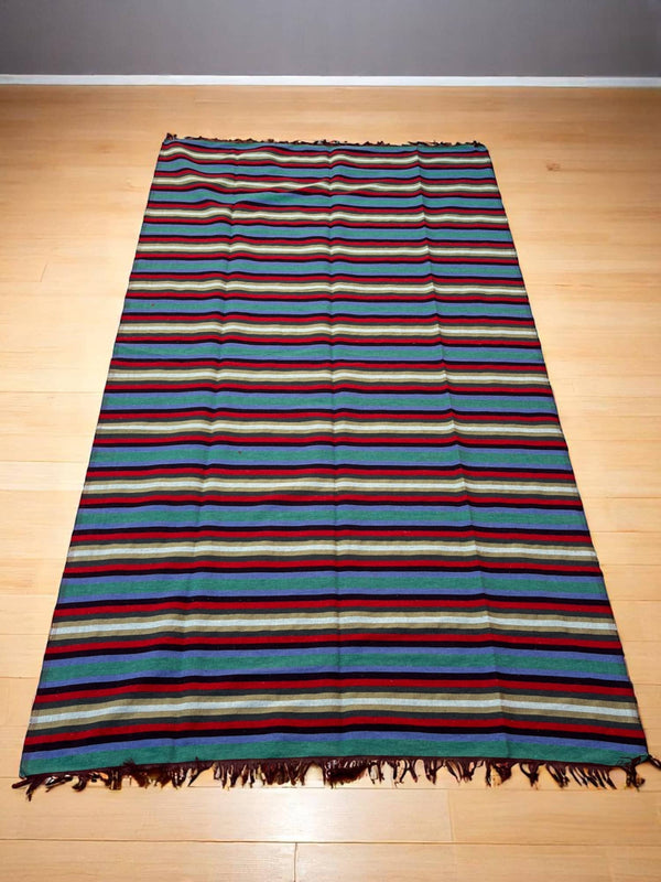 Handwoven Moroccan Cotton Throw (9.4 x 5.4 ft)