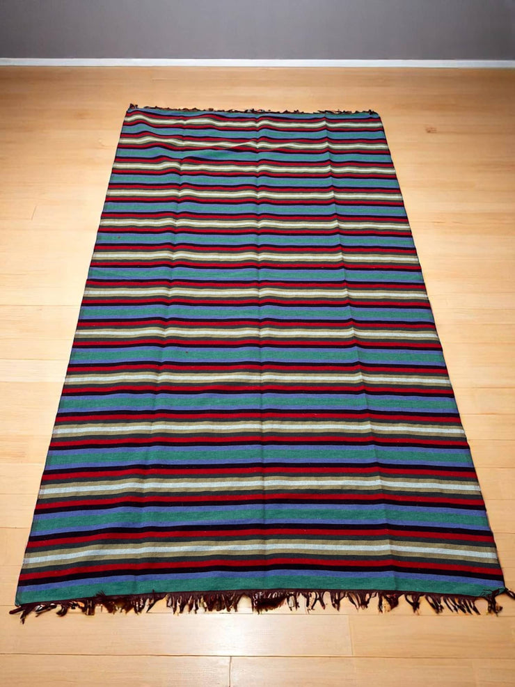 Handwoven Moroccan Cotton Throw (9.4 x 5.4 ft)
