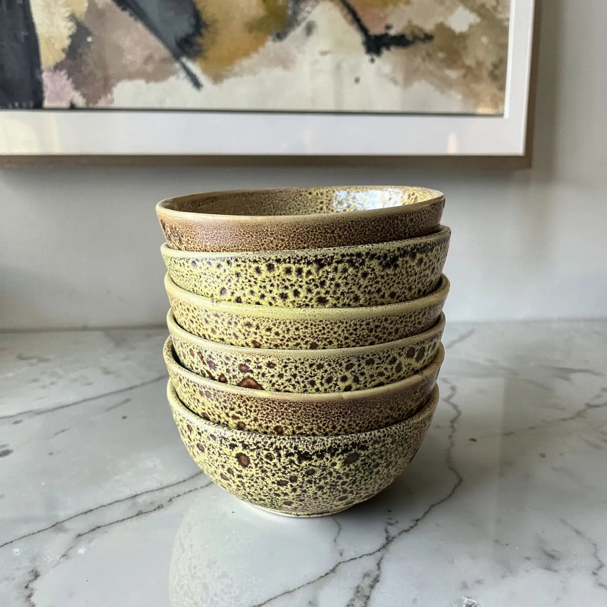 small ceramic bowl speckled glaze tableware