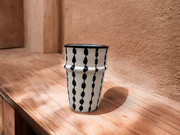 Handmade Fes Pottery Mug – Moroccan Ceramic Tea & Coffee Cup (Set of 5)