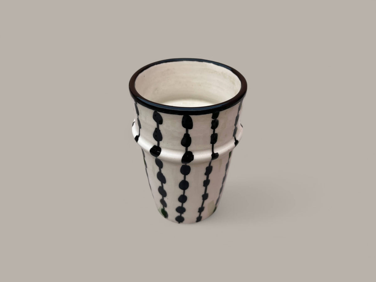 Handmade Fes Pottery Mug – Moroccan Ceramic Tea & Coffee Cup (Set of 5)