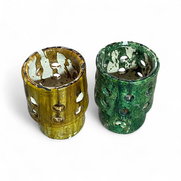 Tamegroute Pierced Cache-Pot – Green or Mustard Yellow