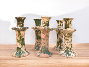 Handmade Moroccan Tamegroute Splatter Green-Glazed Ceramic Candle Holder | Artisan Pottery Decor