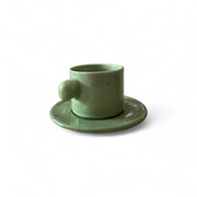 Moroccan Ceramic Espresso Cup & Saucer Set – Sold as Set of 4 per Color