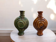 Artisan Handmade Moroccan Tamegroute  Green Glazed terracotta Vase