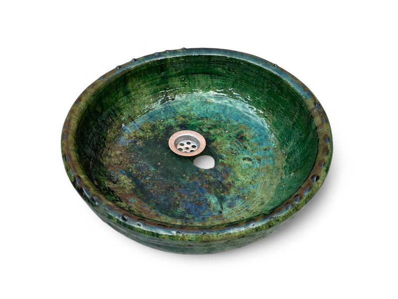 Pottery Green Glaze Sink