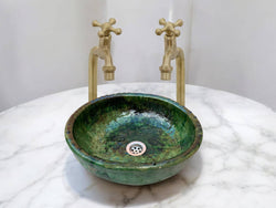 Pottery Green Glaze Sink