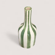 Bring a Natural Touch with This Handcrafted Green & White Striped Vase (24 cm / 28 cm)