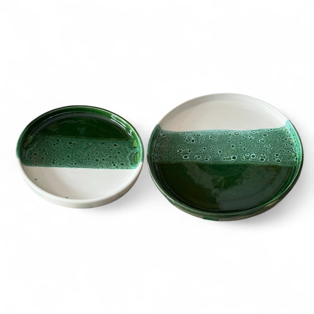 Handmade Green & White Speckled Moroccan Plates