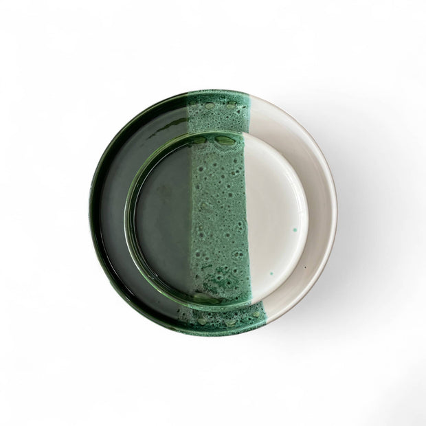 Handmade Green & White Speckled Moroccan Plates