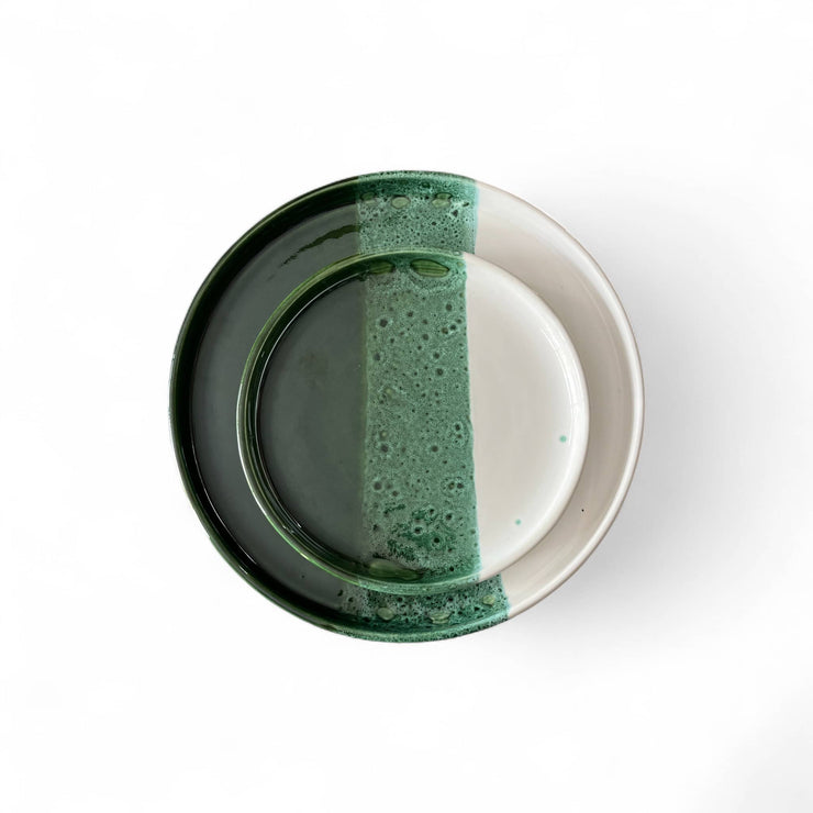 Handmade Green & White Speckled Moroccan Plates