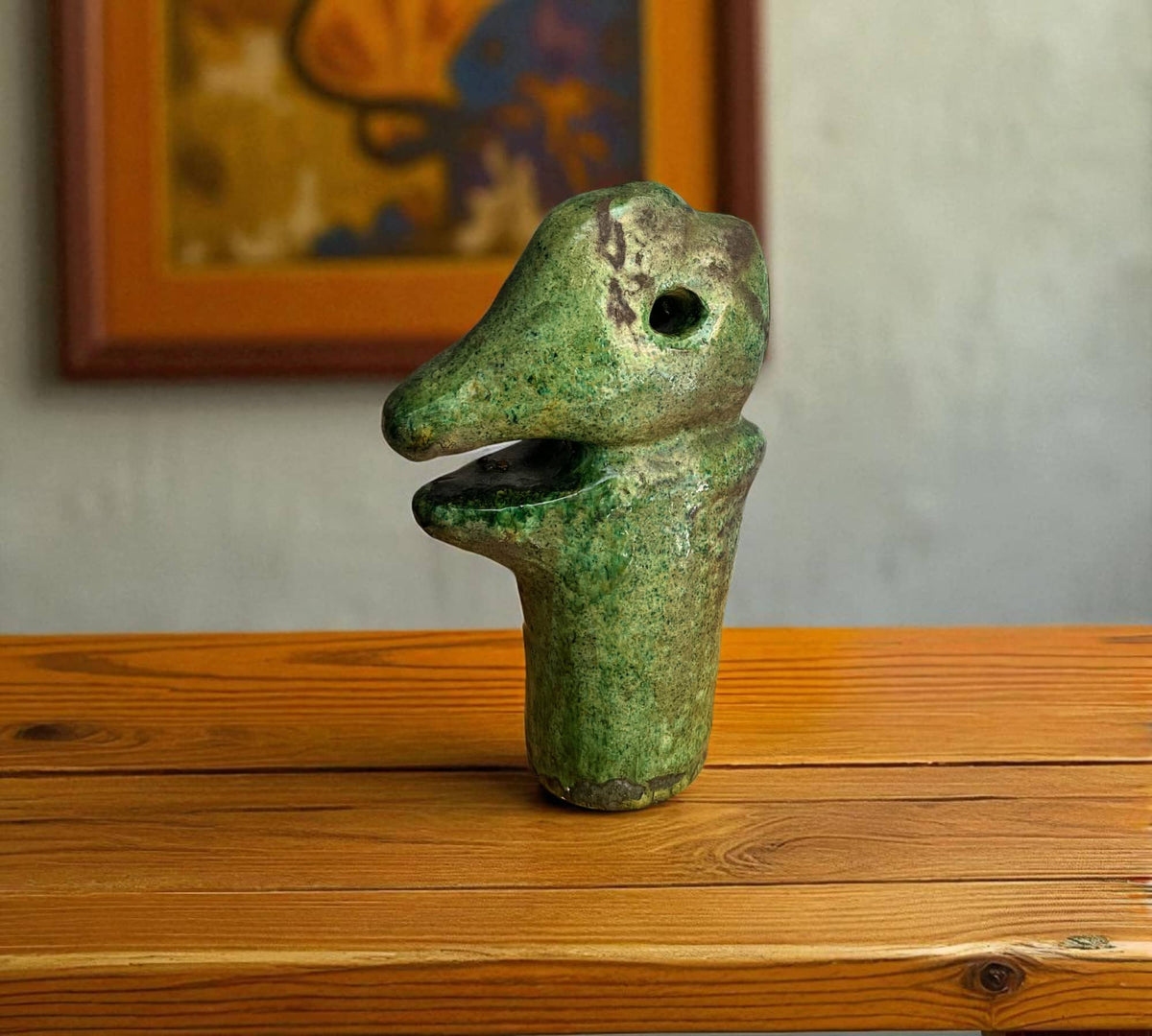 Green Tamegroute Creature Sculpture