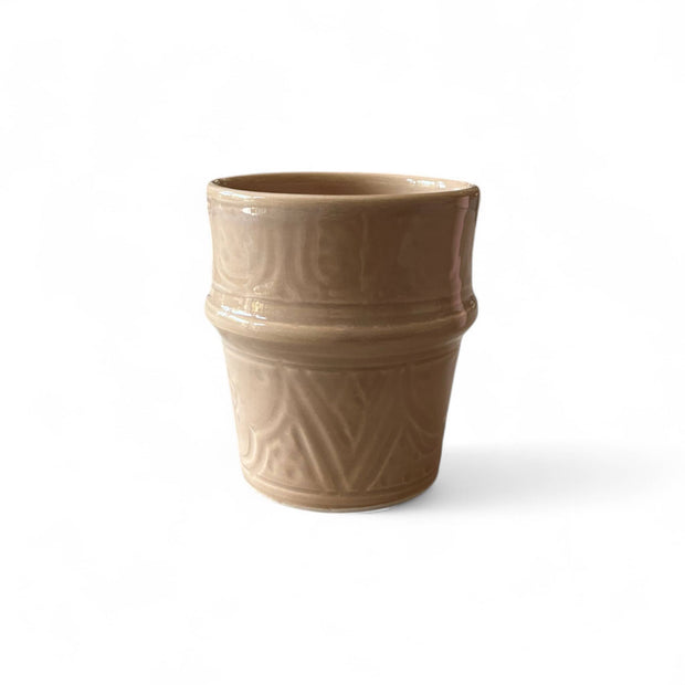 Hand-Engraved Moroccan Ceramic Cups – Set of 6