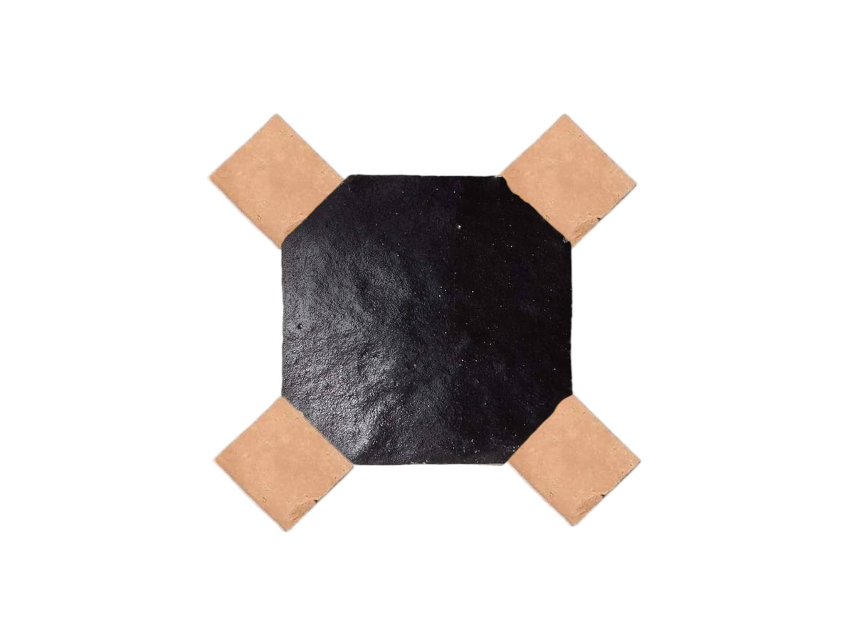 Handcrafted Black & Natural Moroccan Zellige Tiles