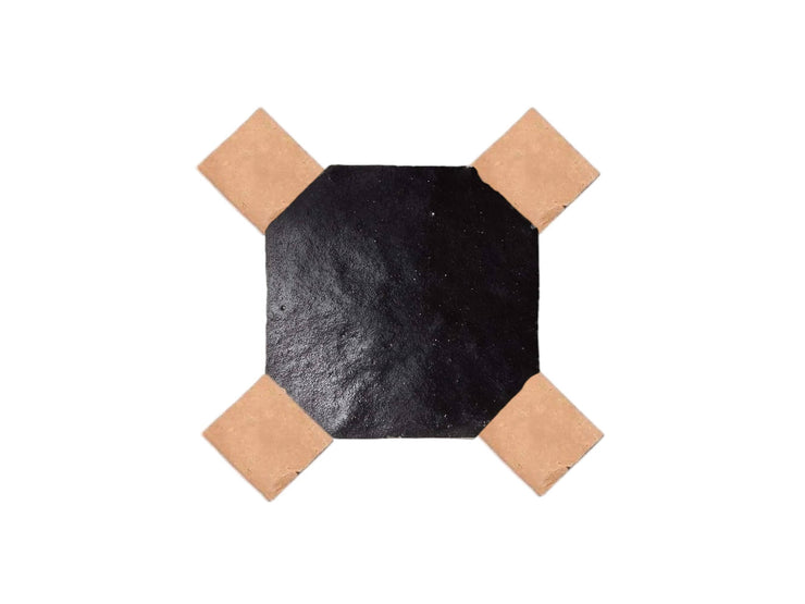 Handcrafted Black & Natural Moroccan Zellige Tiles