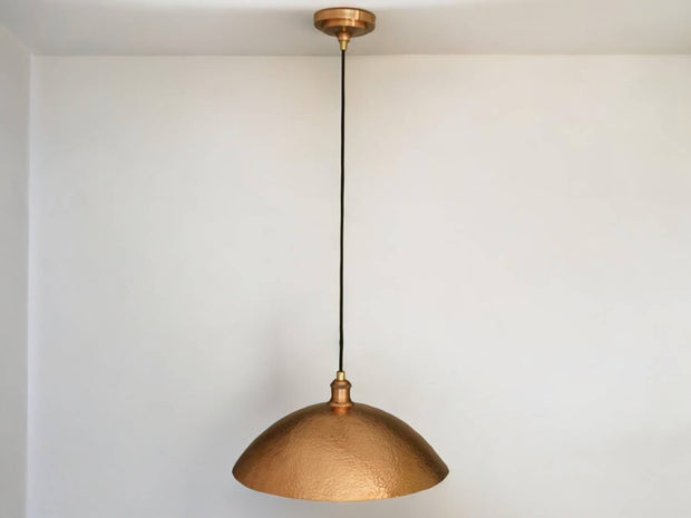 Handcrafted Hammered Solid Copper Dome Pendant Ceiling Light Fixture