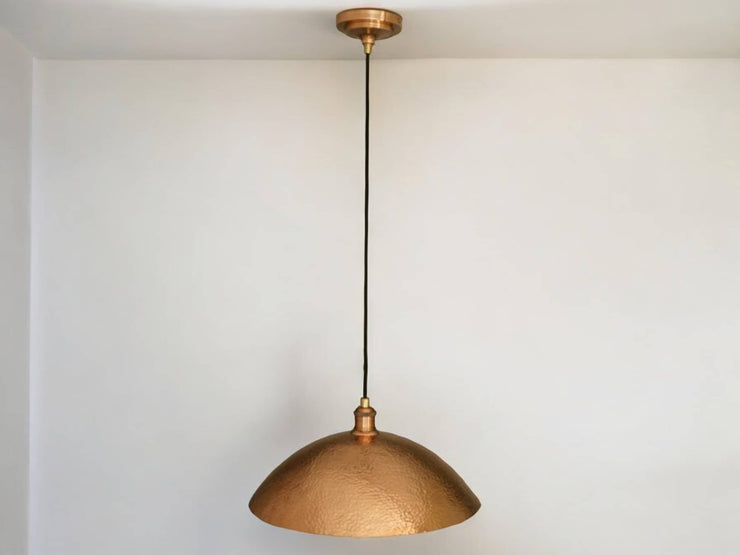 Handcrafted Hammered Solid Copper Dome Pendant Ceiling Light Fixture