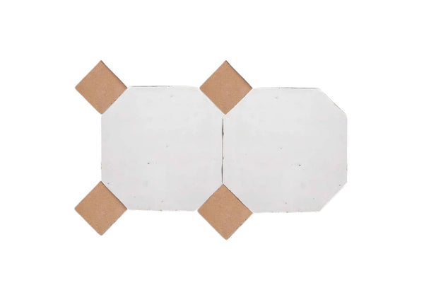 Handcrafted White & Natural Moroccan Zellige Tiles