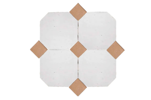 Handcrafted White & Natural Moroccan Zellige Tiles