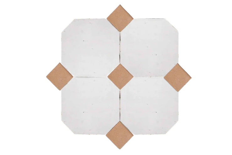Handcrafted White & Natural Moroccan Zellige Tiles