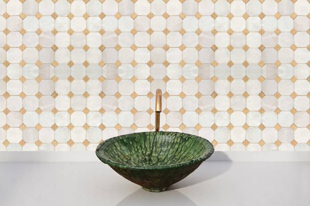 Handcrafted White & Natural Moroccan Zellige Tiles