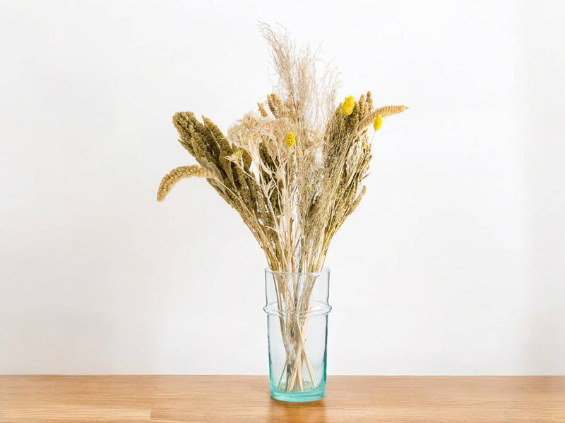 Handmade Moroccan Beldi Carafe - Recycled Glass Vase with Unique Artisanal Charm