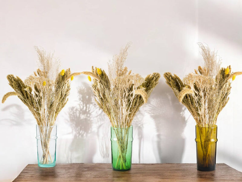 Handmade Moroccan Beldi Carafe - Recycled Glass Vase with Unique Artisanal Charm