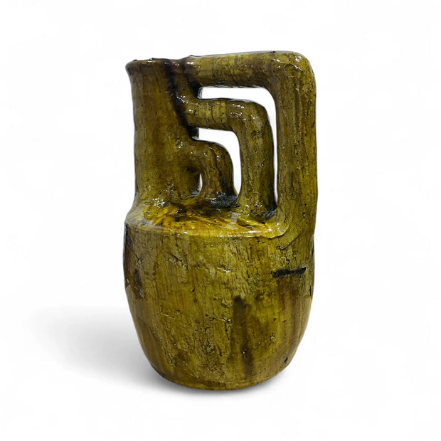 Handmade Ochre Glazed Tamegroute Lyre Sculpture