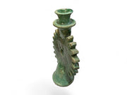 Handmade Tamegroute Green Ceramic Candle Holders - Sun Design