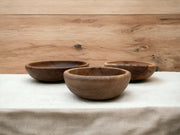 Handcrafted Moroccan Walnut Wood Salad and Soup Bowls. 