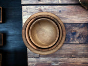 Set Of 3 Handmade Moroccan Walnut Wood Bowl