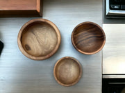 Set Of 3 Handmade Moroccan Walnut Wood Bowl