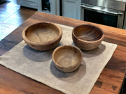 Set Of 3 Handmade Moroccan Walnut Wood Bowl