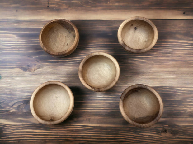 handcrafted Moroccan Walnut Wood Salad and Soup Bowls.