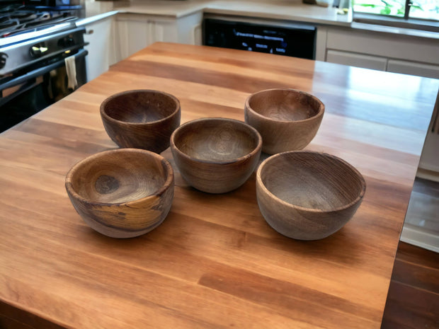 handcrafted Moroccan Walnut Wood Salad and Soup Bowls.