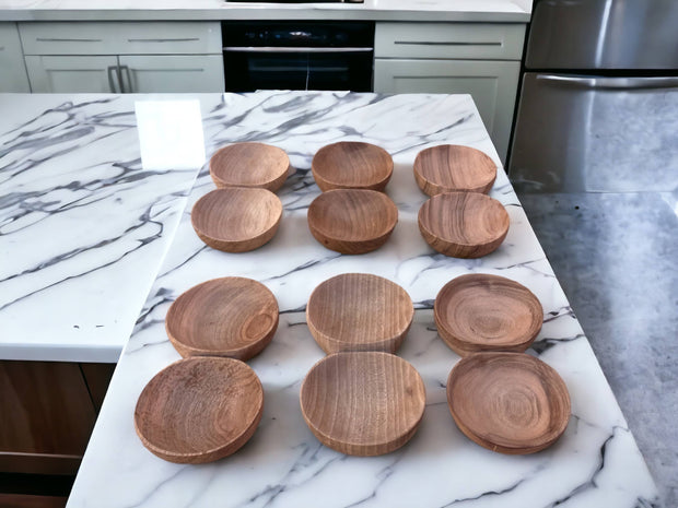 Mini Walnut Spice Bowls Set Of Six, Wooden Spice Bowls, Spice Sevring Bowl, Spice Gift, Traditional Spice Bowl,