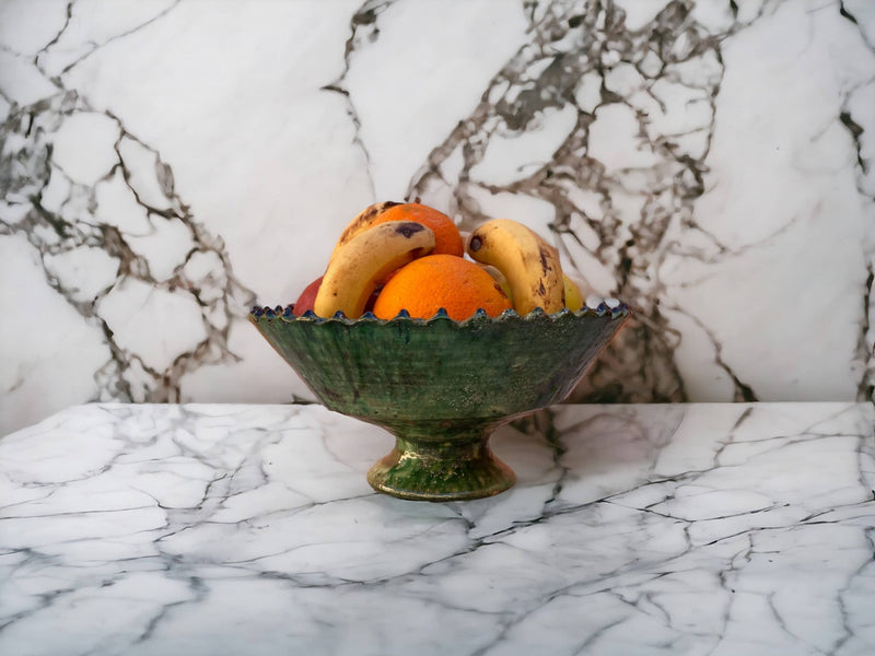 Tamegroute Fruit Bowls, Tamegroute Bowls Green Glazed Pottery