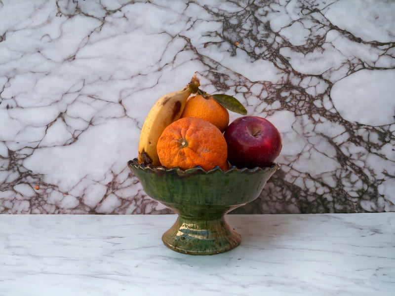 Tamegroute Fruit Bowls, Tamegroute Bowls Green Glazed Pottery