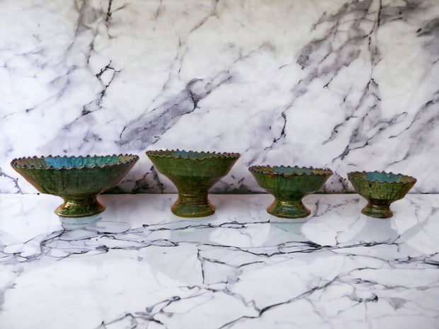 Tamegroute Fruit Bowls, Tamegroute Bowls Green Glazed Pottery
