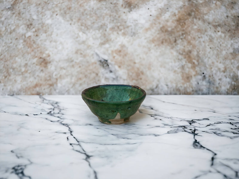 Tamegroute Bowls, Handmade Bowls, Bowls Green Glazed Pottery, Pedestal Bowl, Serving bowls, Salad Bowls, nesting bowls handmade in Morocco