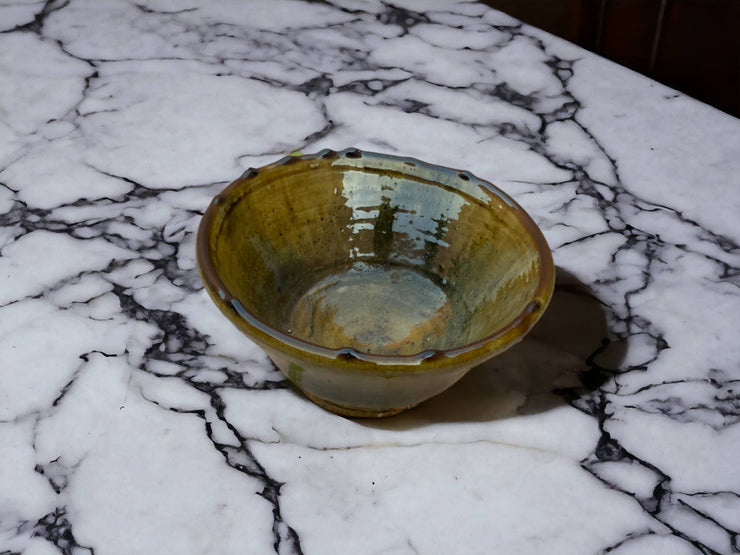 Tamegroute Bowls, Handmade Bowls, Bowls Ochre Glazed Pottery, Pedestal Bowl, Serving bowls, Salad Bowls, nesting bowls handmade in Morocco
