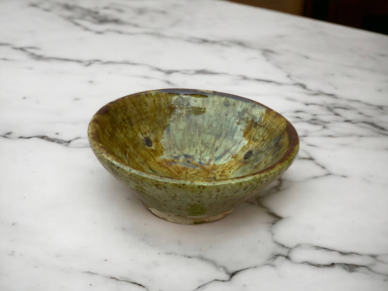 Tamegroute Bowls, Handmade Bowls, Bowls Ochre Glazed Pottery, Pedestal Bowl, Serving bowls, Salad Bowls, nesting bowls handmade in Morocco