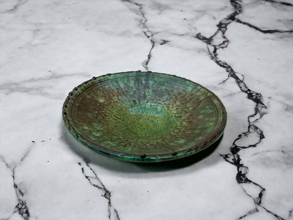 Tamegroute Plates, Handmade Plates, Plate Green Glazed Pottery, Pedestal Plate, Serving Plate, nesting Plates, Plate set handmade in Morocco
