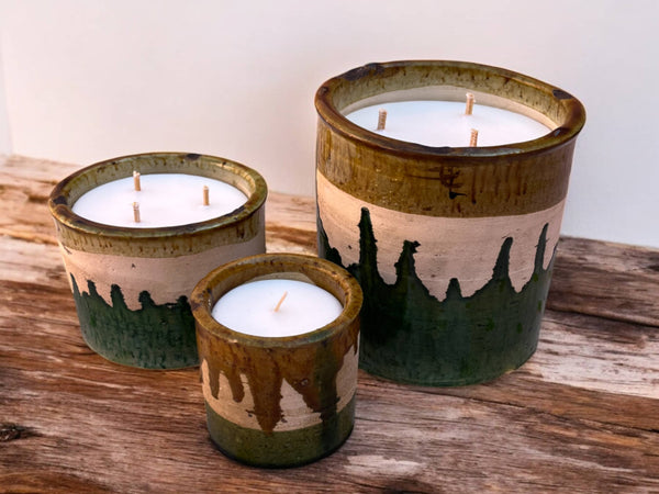 Luxury Moroccan  Glaze Tamegroute Scented Soy Wax Candle: Handmade Ceramic Artistry