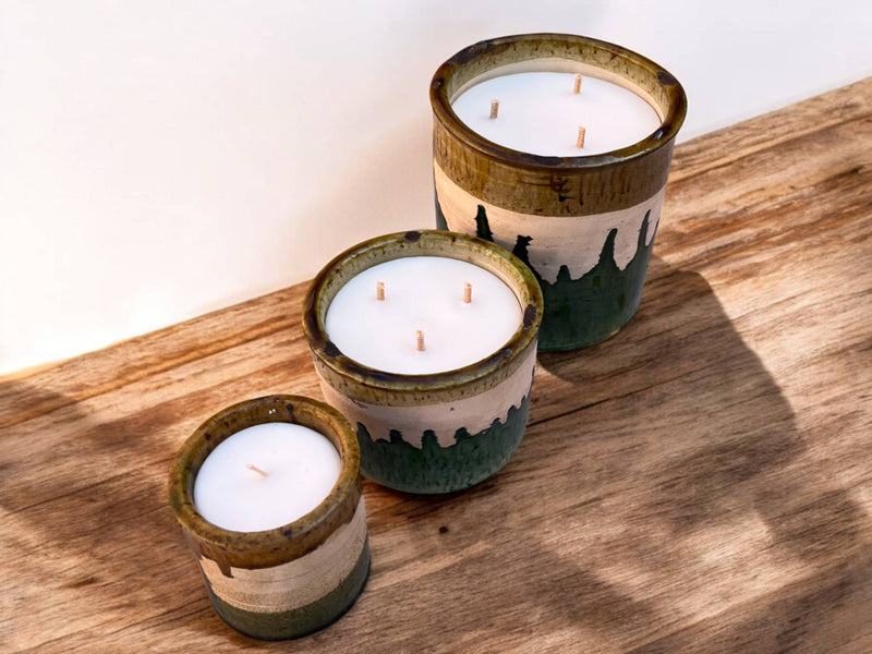 Luxury Moroccan  Glaze Tamegroute Scented Soy Wax Candle: Handmade Ceramic Artistry