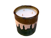 Luxury Moroccan  Glaze Tamegroute Scented Soy Wax Candle: Handmade Ceramic Artistry