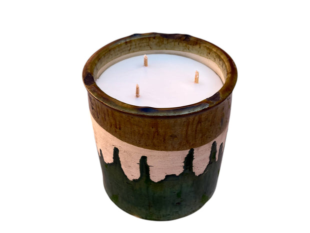 Luxury Moroccan  Glaze Tamegroute Scented Soy Wax Candle: Handmade Ceramic Artistry