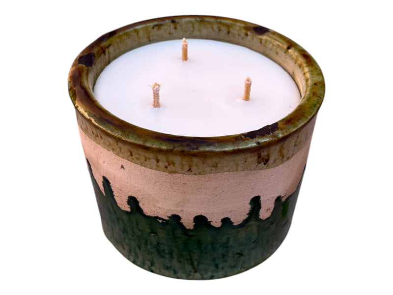 Luxury Moroccan  Glaze Tamegroute Scented Soy Wax Candle: Handmade Ceramic Artistry